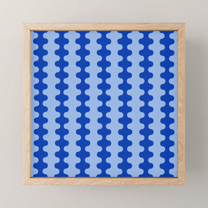 Blue Ogee A-Go-Go Retro Pop Pattern Cobalt Sky Mini Art Print Gallery Image 1
