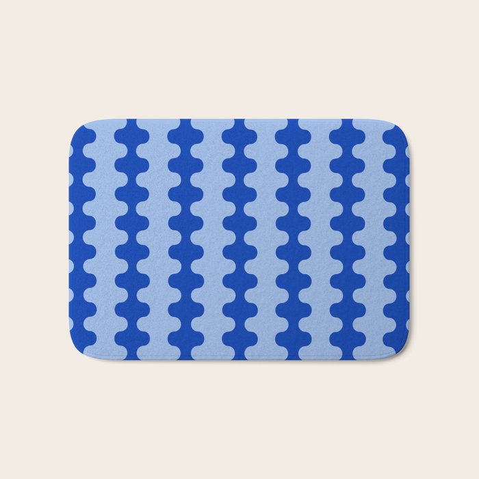 Blue Ogee A-Go-Go Retro Pop Pattern Cobalt Sky Bath Mat Gallery Image 1