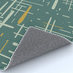 Mid-Century Modern Kinetikos Pattern in Deep Teal, Mustard Gold, and Celadon Rug Gallery Image 4