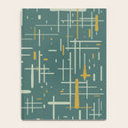 Mid-Century Modern Kinetikos Pattern in Deep Teal, Mustard Gold, and Celadon Notebook Gallery Image 4