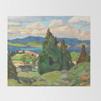 Canadian Landscape Franklin Carmichael Art Nouveau Post-Impressionism Throw Blanket Gallery Image 2