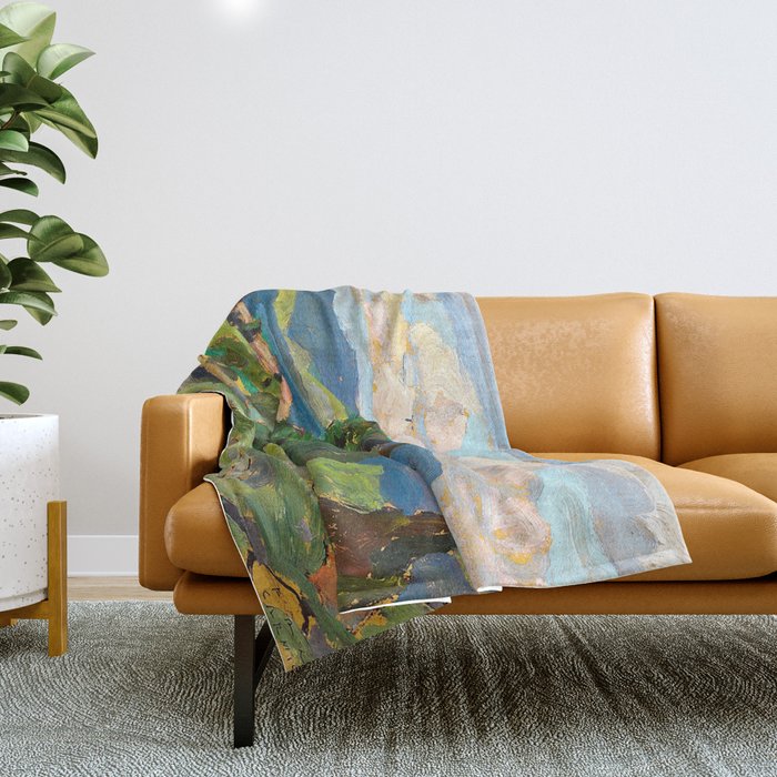 Canadian Landscape Franklin Carmichael Art Nouveau Post-Impressionism Throw Blanket Gallery Image 1
