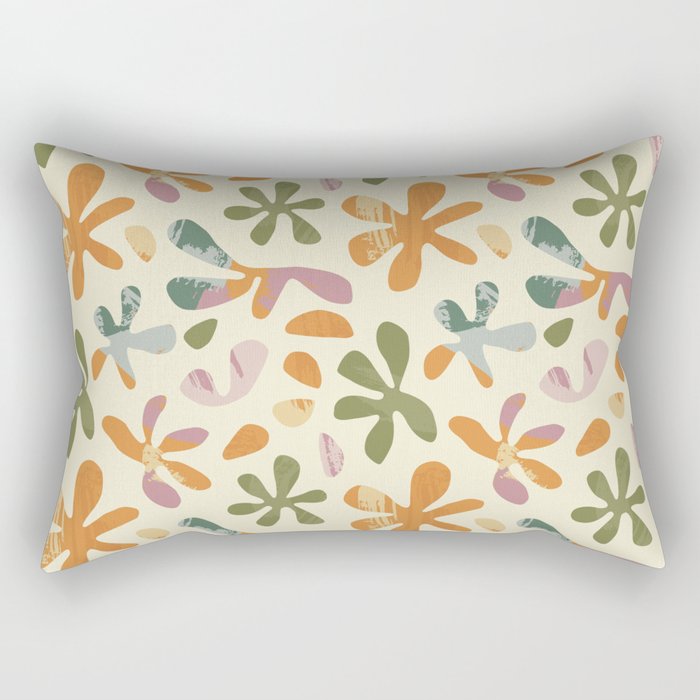 Colorful abstract flower art pattern Rectangular Pillow Gallery Image 2