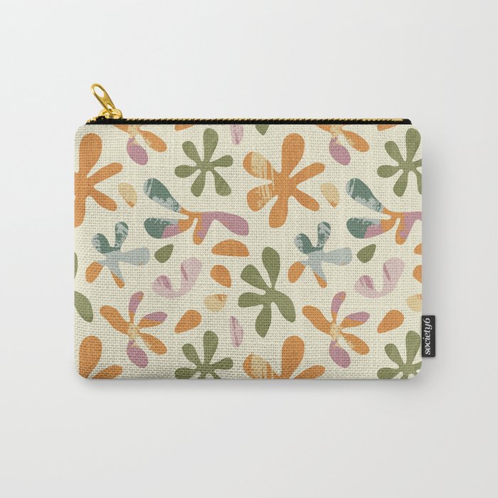 Colorful abstract flower art pattern Carry All Pouch Gallery Image 1