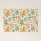 Colorful abstract flower art pattern Welcome Mat Gallery Image 1