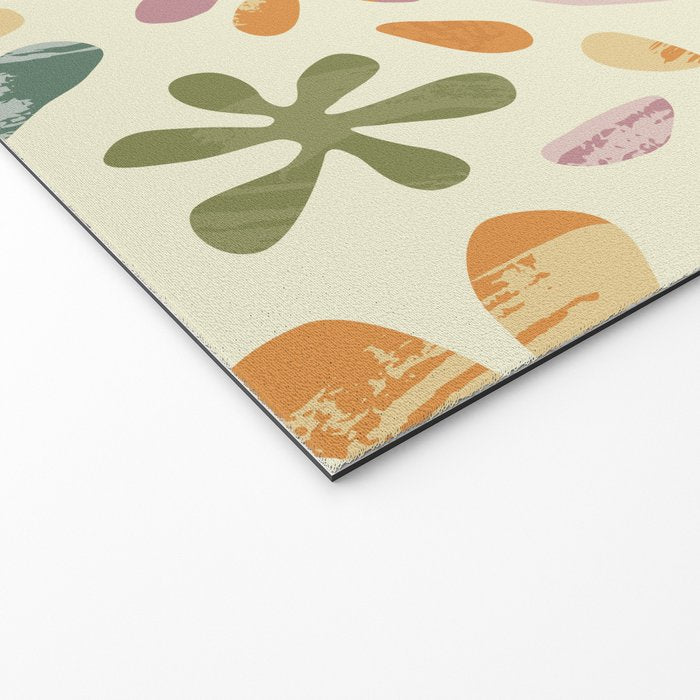 Colorful abstract flower art pattern Welcome Mat Gallery Image 2