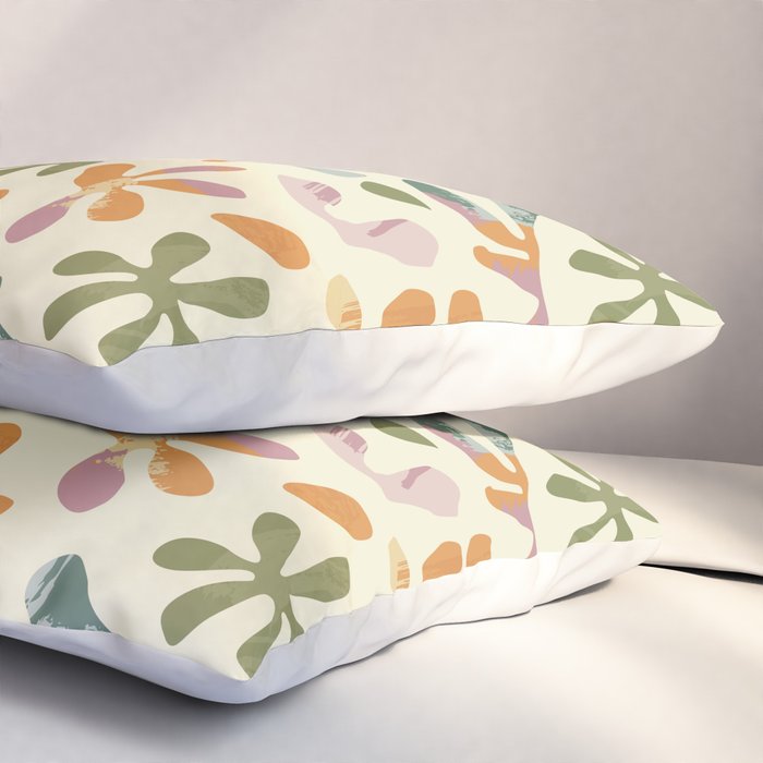 Colorful abstract flower art pattern Pillow Sham Gallery Image 3