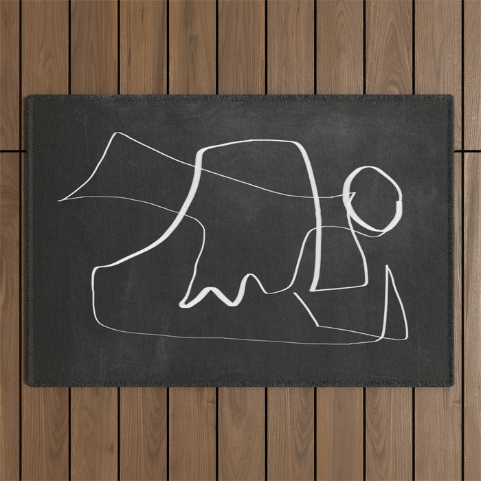 Abstract line art 6/2 Outdoor Rug Gallery Image 1