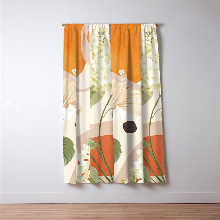 Colorful Flower Design 4 Window Curtain Gallery Image 3