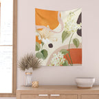 Colorful Flower Design 4 Wall Tapestry Gallery Image 2