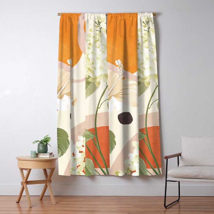 Colorful Flower Design 4 Window Curtain Gallery Image 5