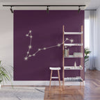 Pisces Zodiac Star Constellation Line Art Plum Purple Wall Mural Gallery Image 1