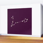 Pisces Zodiac Star Constellation Line Art Plum Purple Wall Mural Gallery Image 2