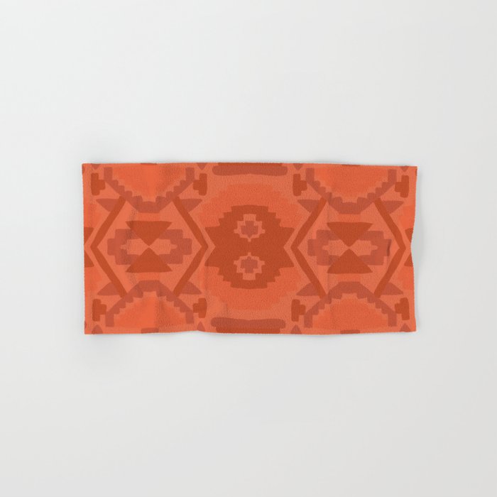 Geometric Aztec in Chile Red Bath Towel Gallery Image 1