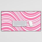 Wavy Stripes XXXIII - 90s Barbie Pink Desk Mat Gallery Image 1