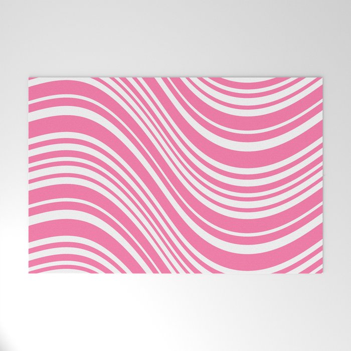 Wavy Stripes XXXIII - 90s Barbie Pink Welcome Mat Gallery Image 1