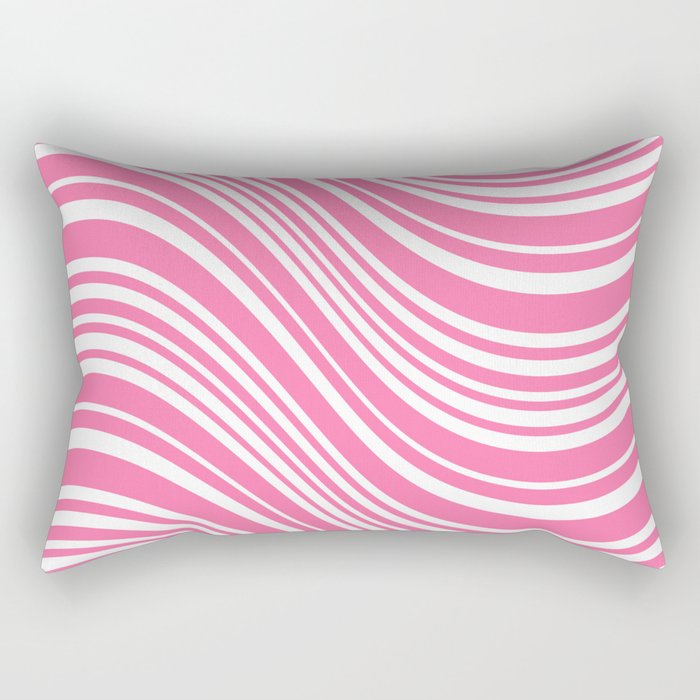 Wavy Stripes XXXIII - 90s Barbie Pink Rectangular Pillow Gallery Image 1