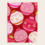 Pink Christmas Decorations Retro Baubles Poster Gallery Image 4