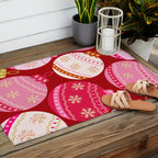 Pink Christmas Decorations Retro Baubles Outdoor Rug Gallery Image 2