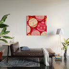 Pink Christmas Decorations Retro Baubles Wood Wall Art Gallery Image 2