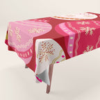 Pink Christmas Decorations Retro Baubles Tablecloth Gallery Image 1