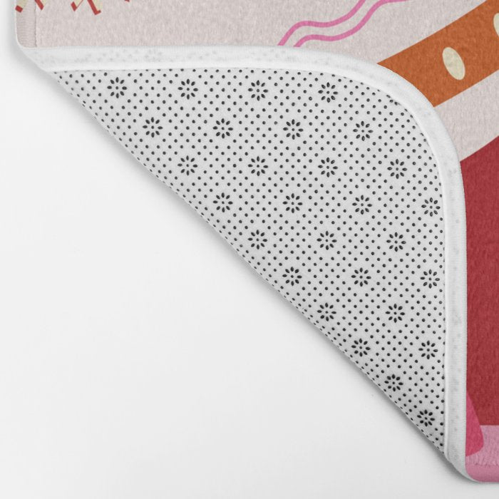 Pink Christmas Decorations Retro Baubles Bath Mat Gallery Image 2