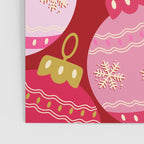 Pink Christmas Decorations Retro Baubles Poster Gallery Image 3