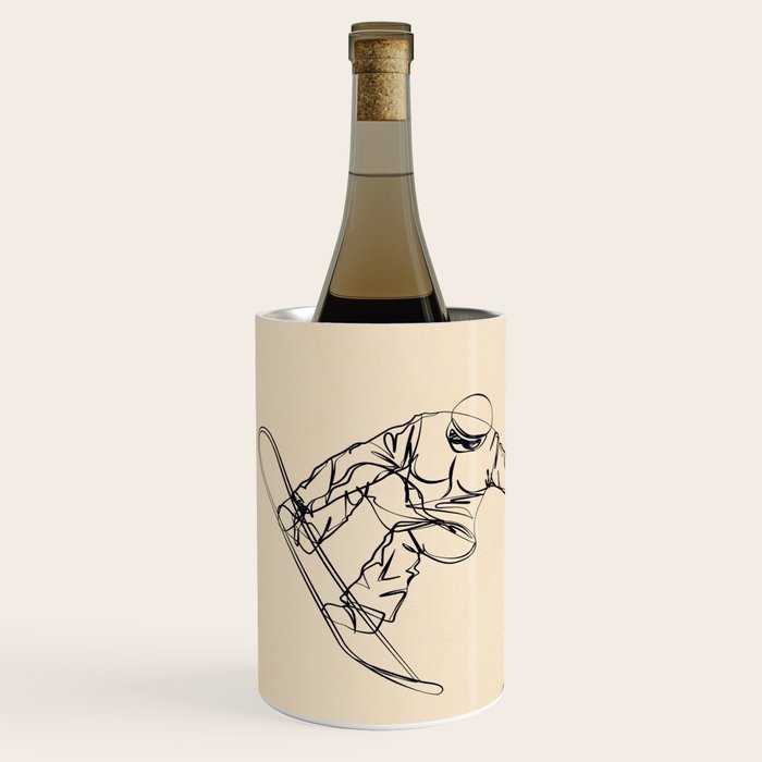 Minimal Snowboarders Line Art 2 Wine Chiller Gallery Image 2