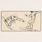 Minimal Snowboarders Line Art 2 Desk Mat Gallery Image 3