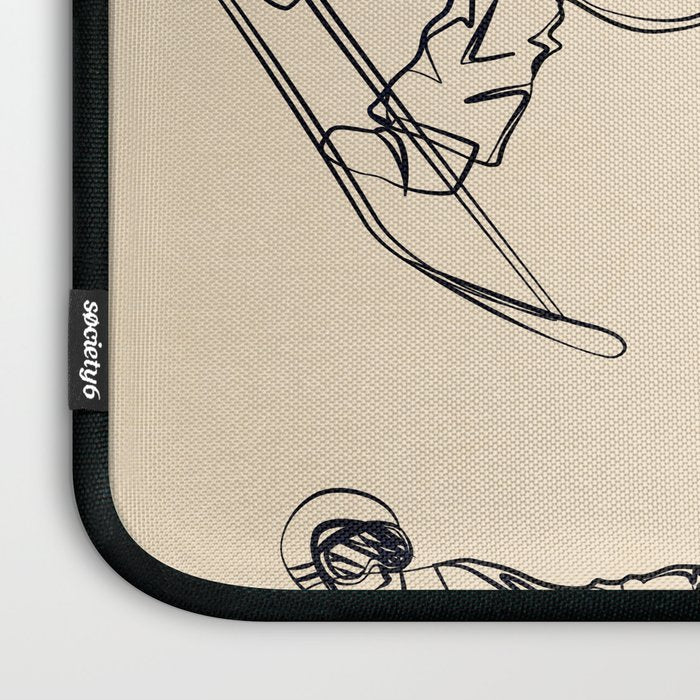 Minimal Snowboarders Line Art 2 Laptop Sleeve Gallery Image 3