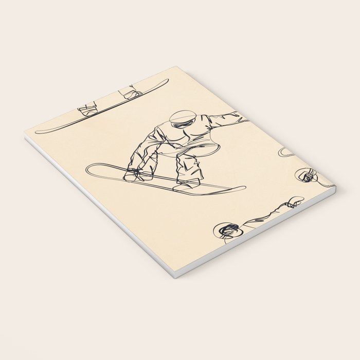 Minimal Snowboarders Line Art 2 Notebook Gallery Image 3