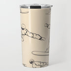 Minimal Snowboarders Line Art 2 Travel Mug Gallery Image 1