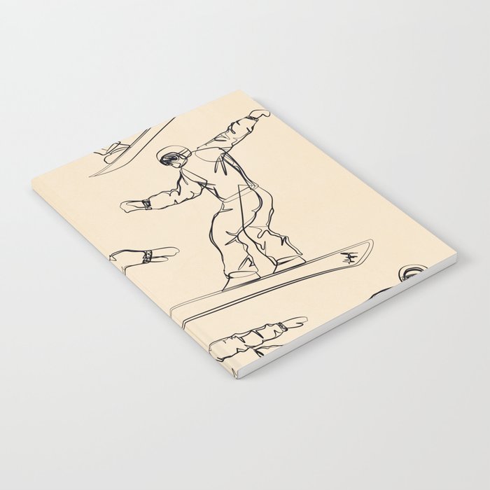 Minimal Snowboarders Line Art 2 Notebook Gallery Image 2
