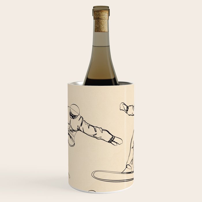 Minimal Snowboarders Line Art 2 Wine Chiller Gallery Image 1