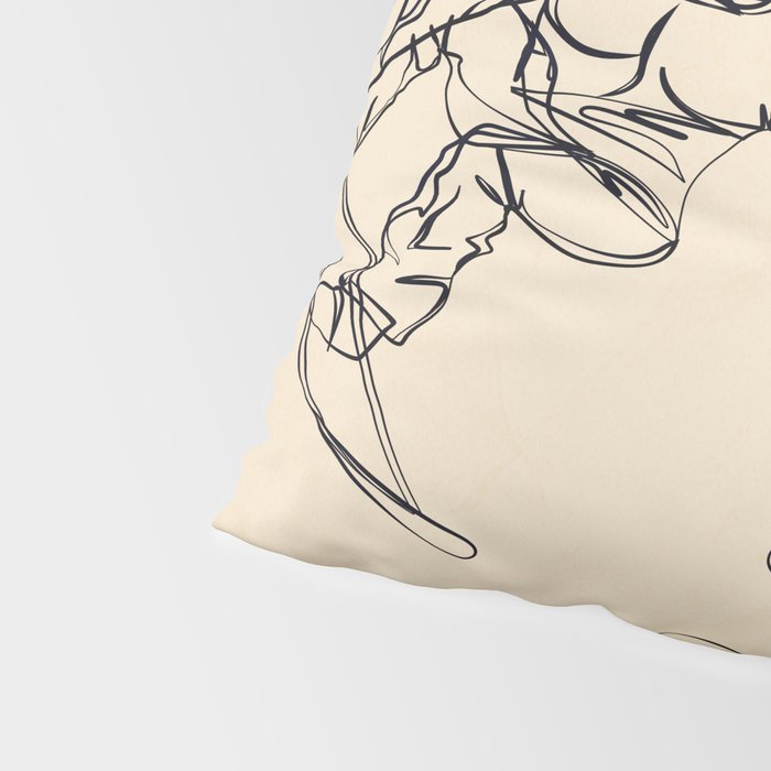 Minimal Snowboarders Line Art 2 Pillow Sham Gallery Image 4