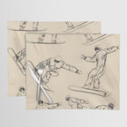 Minimal Snowboarders Line Art 2 Placemat Gallery Image 1
