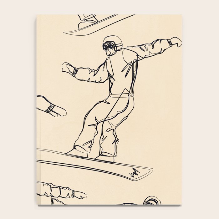 Minimal Snowboarders Line Art 2 Notebook Gallery Image 4