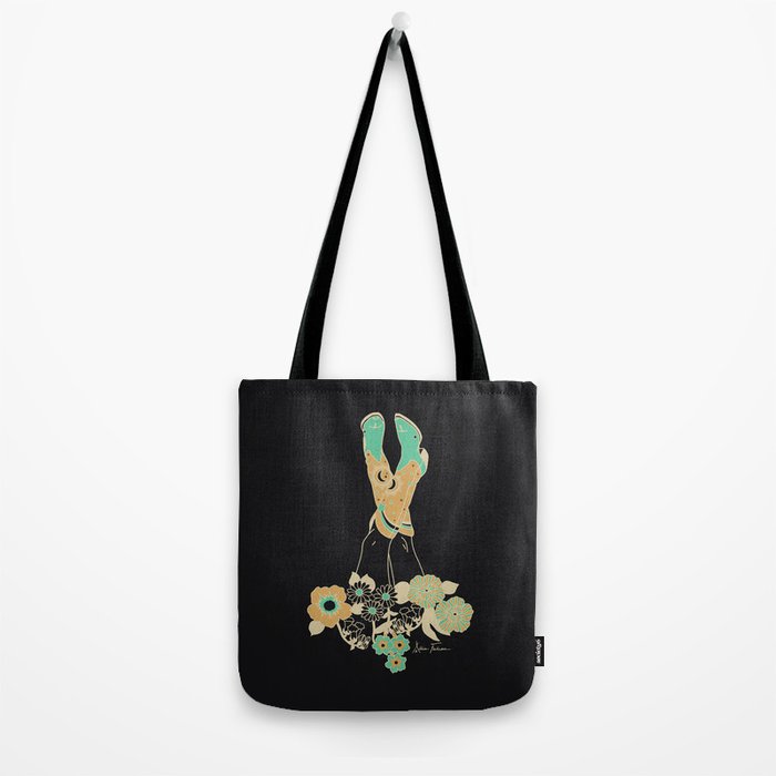Love Stoned Cowboy Boots - Emerald, Cream, Black Tote Bag Gallery Image 2