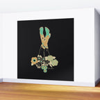 Love Stoned Cowboy Boots - Emerald, Cream, Black Wall Mural Gallery Image 2