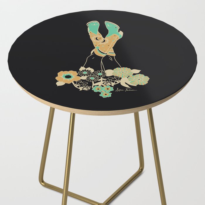 Love Stoned Cowboy Boots - Emerald, Cream, Black Side Table Gallery Image 2