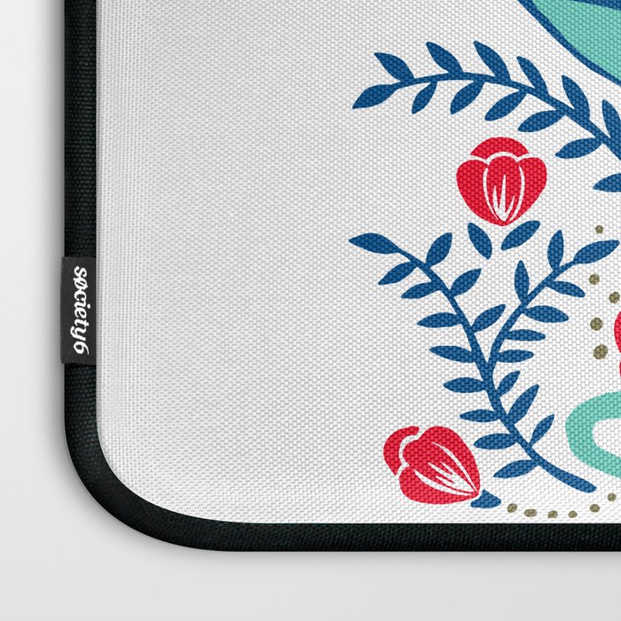 Floral Antlers - Red & Navy Laptop Sleeve Gallery Image 3