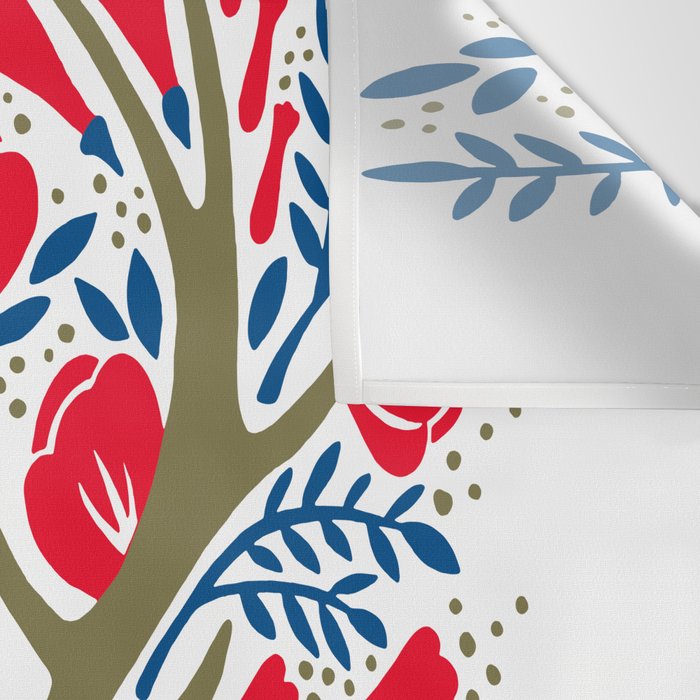 Floral Antlers - Red & Navy Wall Tapestry Gallery Image 3