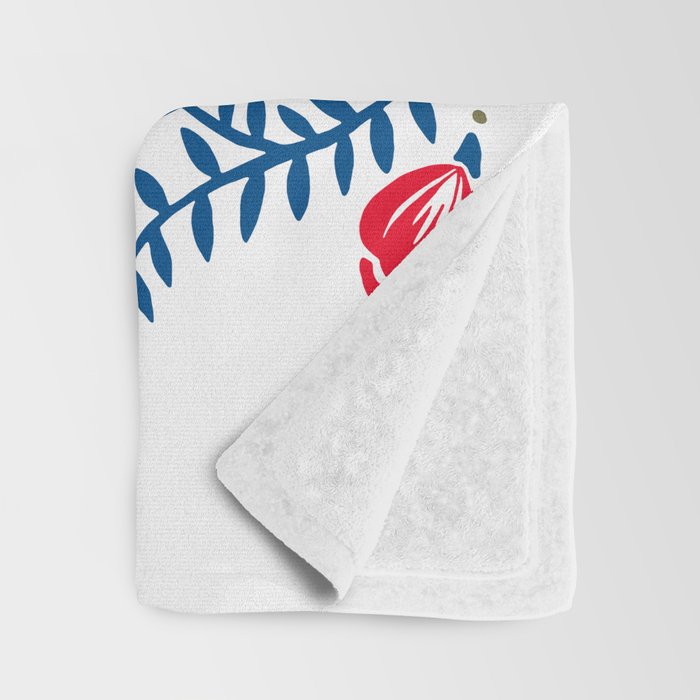 Floral Antlers - Red & Navy Throw Blanket Gallery Image 3