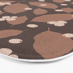 Coffee Leaves and Berries - Mocha Mousse Dark Bath Mat Gallery Image 3