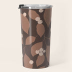 Coffee Leaves and Berries - Mocha Mousse Dark Travel Mug Gallery Image 3