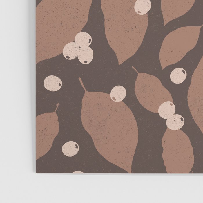 Coffee Leaves and Berries - Mocha Mousse Dark Poster Gallery Image 3