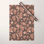 Coffee Leaves and Berries - Mocha Mousse Dark Wrapping Paper Gallery Image 1