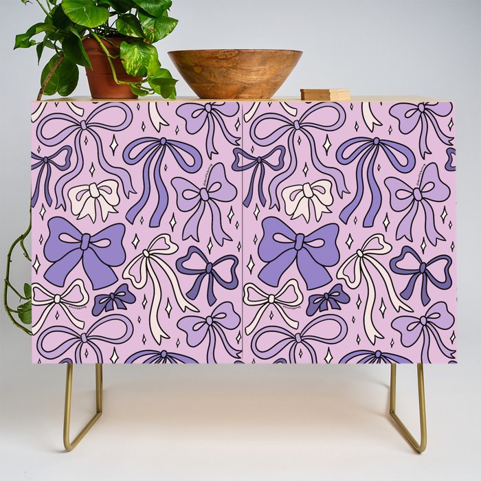 Purple Bow Print Credenza Gallery Image 1