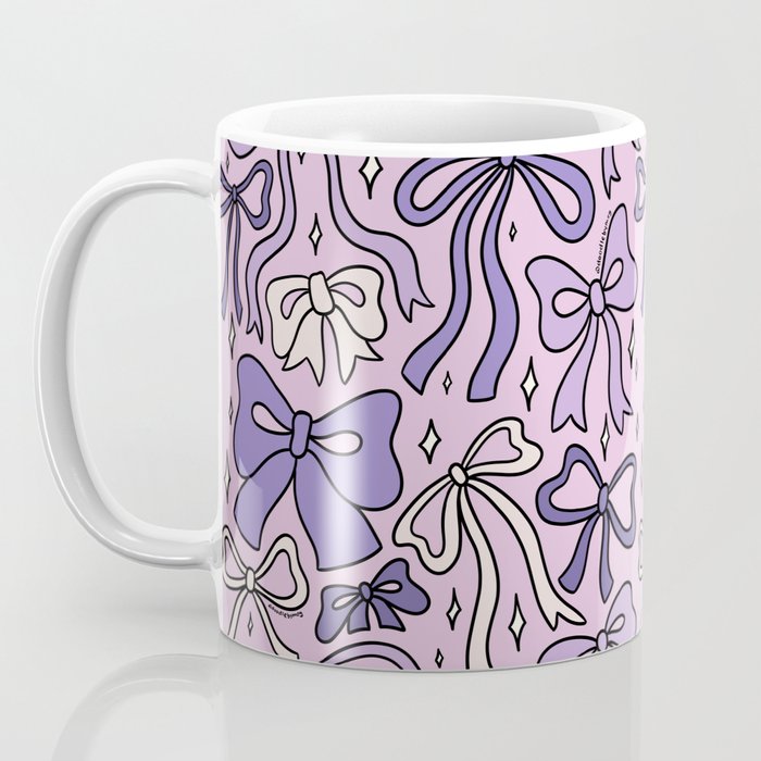 Purple Bow Print Coffee Mug Gallery Image 3
