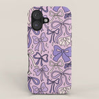 Purple Bow Print iPhone Case Gallery Image 1